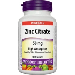 Webber Naturals Zinc Citrate 50mg 180Caps
