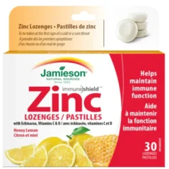 Jamieson Zinc Lozenges Honey Lemon 30Count