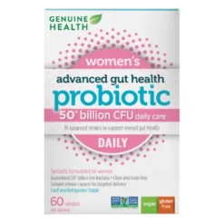 Genuine Health Advanced Gut Health Probiotic Womens Daily 50 Billion CFU 60Caps
