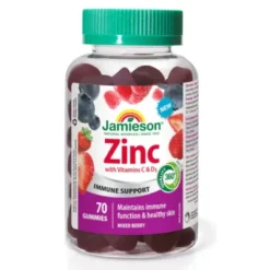 Jamieson Zinc with Vitamins C & D3 Gummies Mixed Berry 70Count