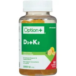 Option+ D3 + K2 Gummies Lemon 60Count